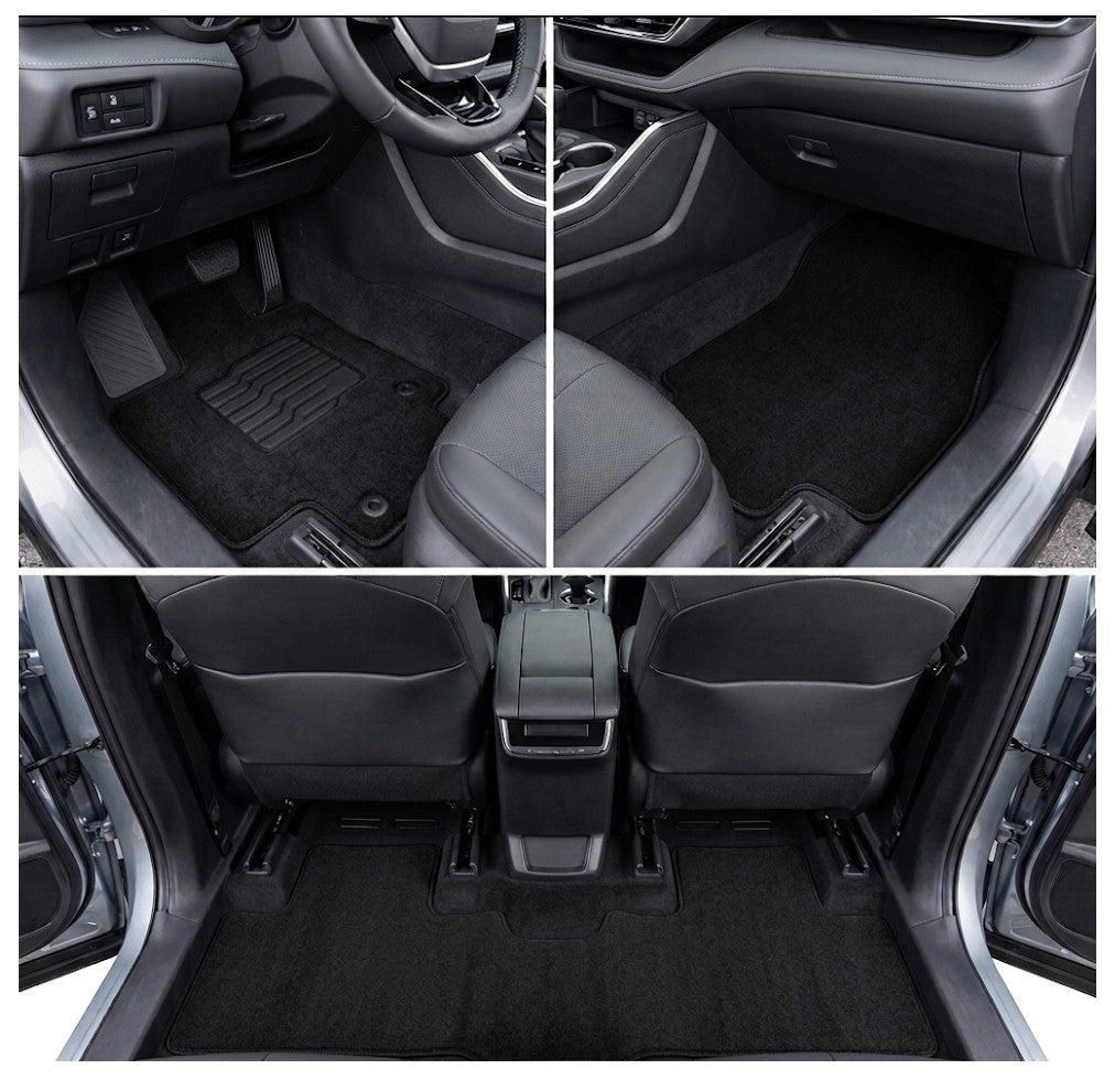 Carpet Floor Mats for 2020 to 2026 Toyota Highlander, Full set (2nd Row Bench or Bucket seats)
