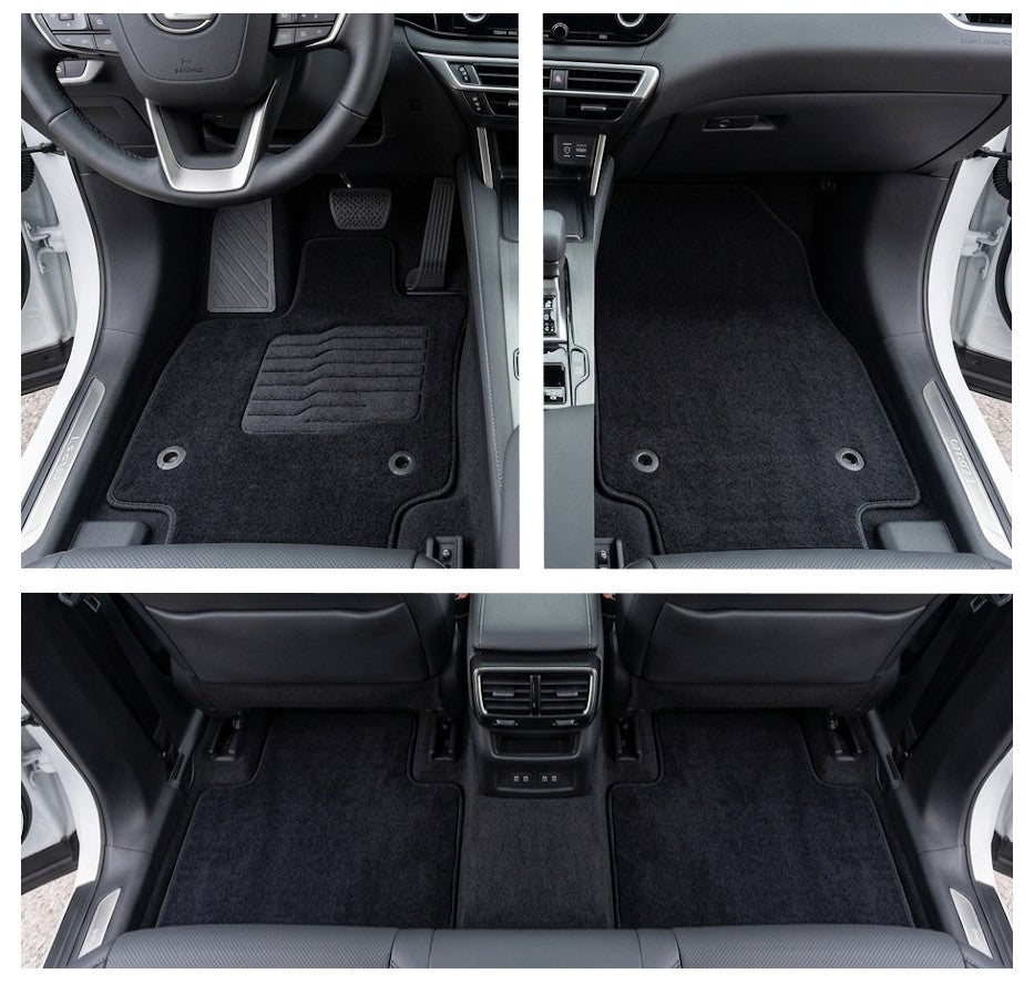 Carpet Floor Mats for 2023 to 2026 Lexus RX350 RX500h (Not for RX450h+ PHEV), Front and Rear, Black