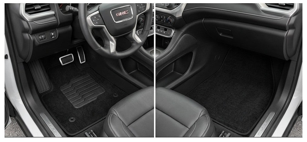 Carpet Floor Mats for 2017 to 2023 GMC Acadia, Front and Rear, Black