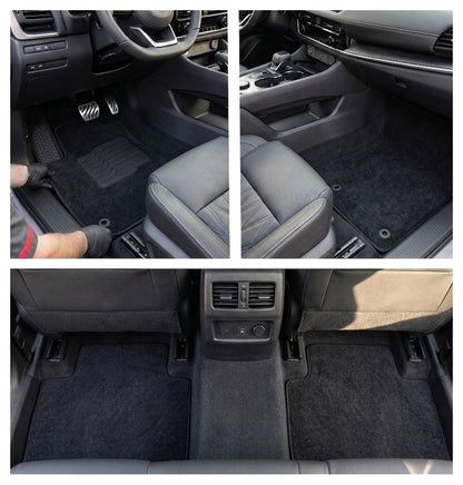 Carpet Floor Mats for 2021 to 2026 Nissan Rogue, Front and Rear, Black