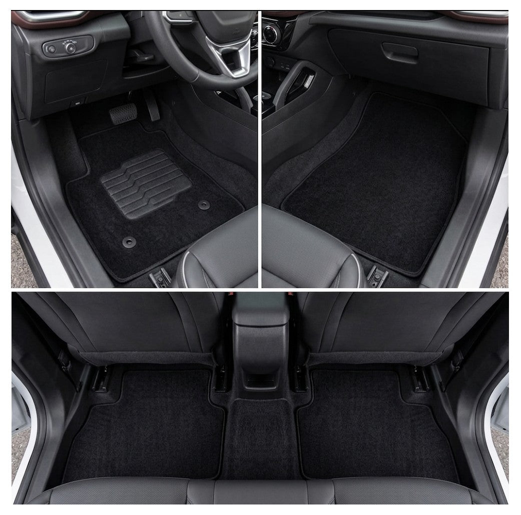 Carpet Floor Mats for 2021 to 2026 Chevrolet Trailblazer AWD, Front and Rear, Black