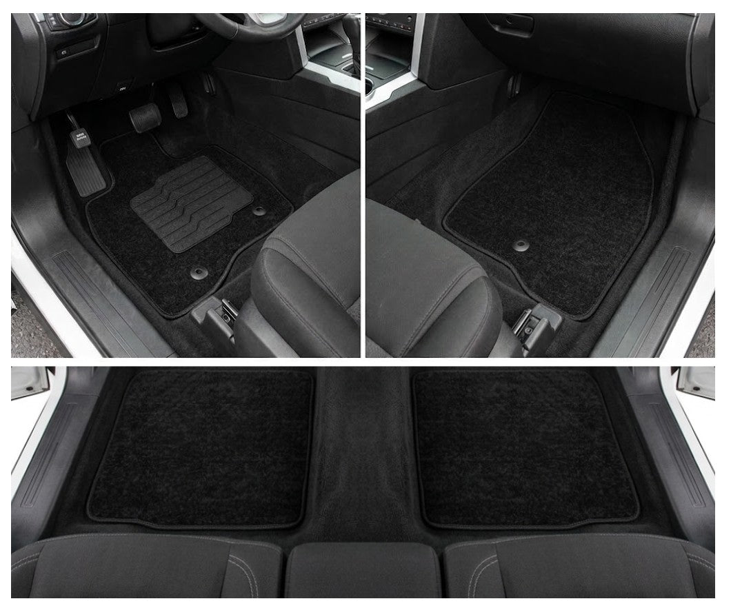Carpet Floor Mats for 2015 to 2019 Ford Explorer, Front and Rear, Black