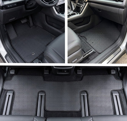 All Weather Honeycomb Floor Mats for 2022 to 2026 Kia Carnival 8 Passenger, Front and Rear