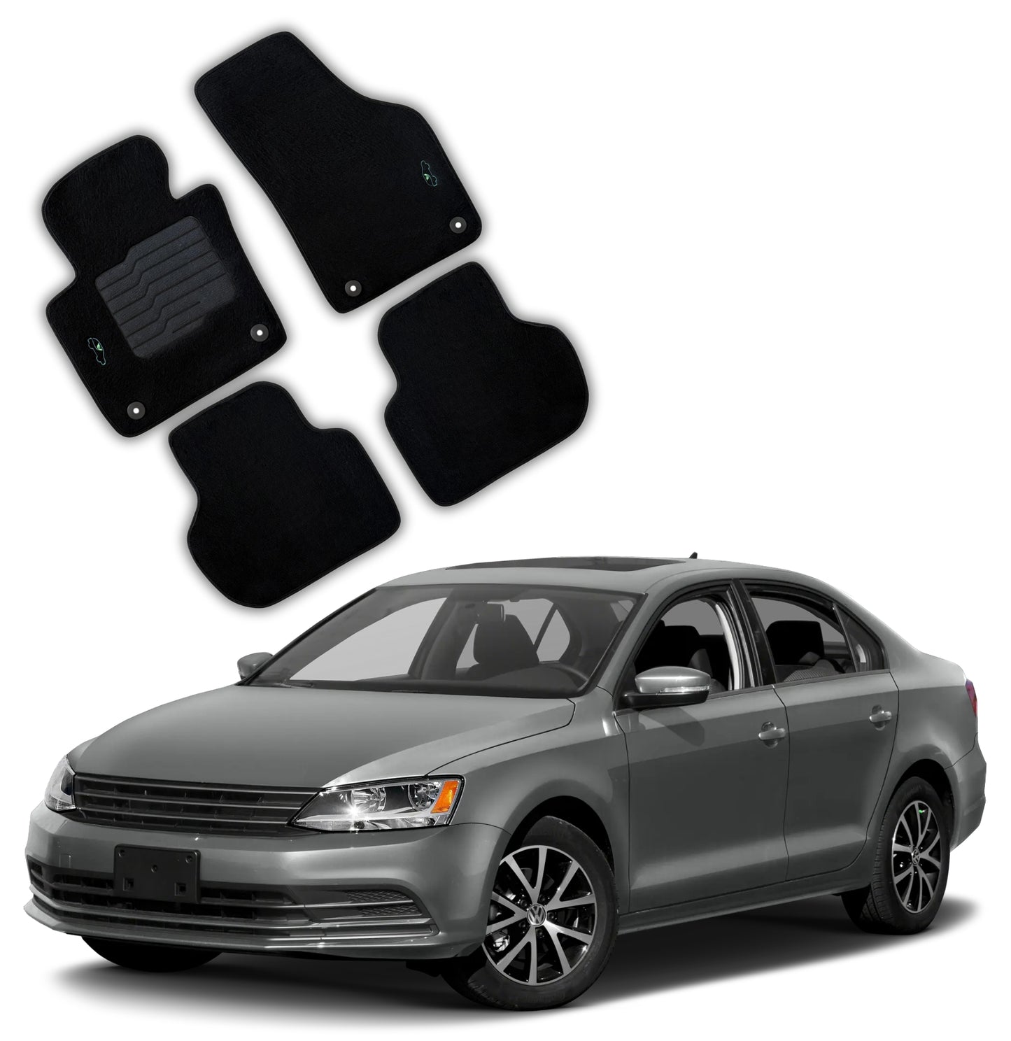 Carpet Floor mats for 2011 to 2018 Volkswagen Jetta, Front and Rear