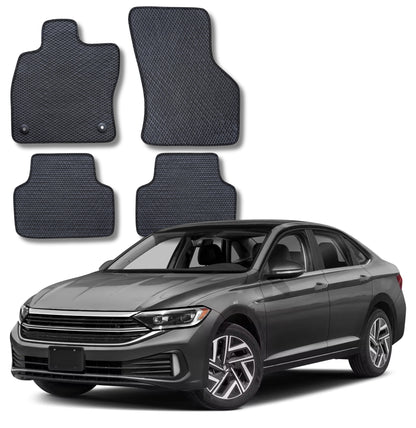 All Weather Honeycomb Floor Mats for 2019 to 2026 Volkswagen Jetta, Front and Rear