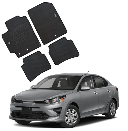 All Weather Floor Mats for 2018 to 2024 Kia Rio, Sedan and Hatch, Front and Rear