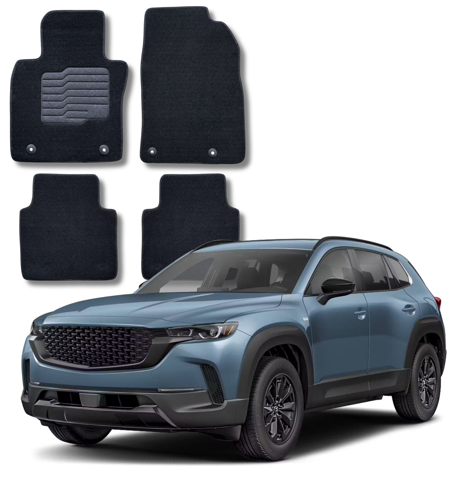 Carpet Floor Mats for 2023 to 2026 Mazda CX-50 (Not Hybrid), Front and Rear, Black