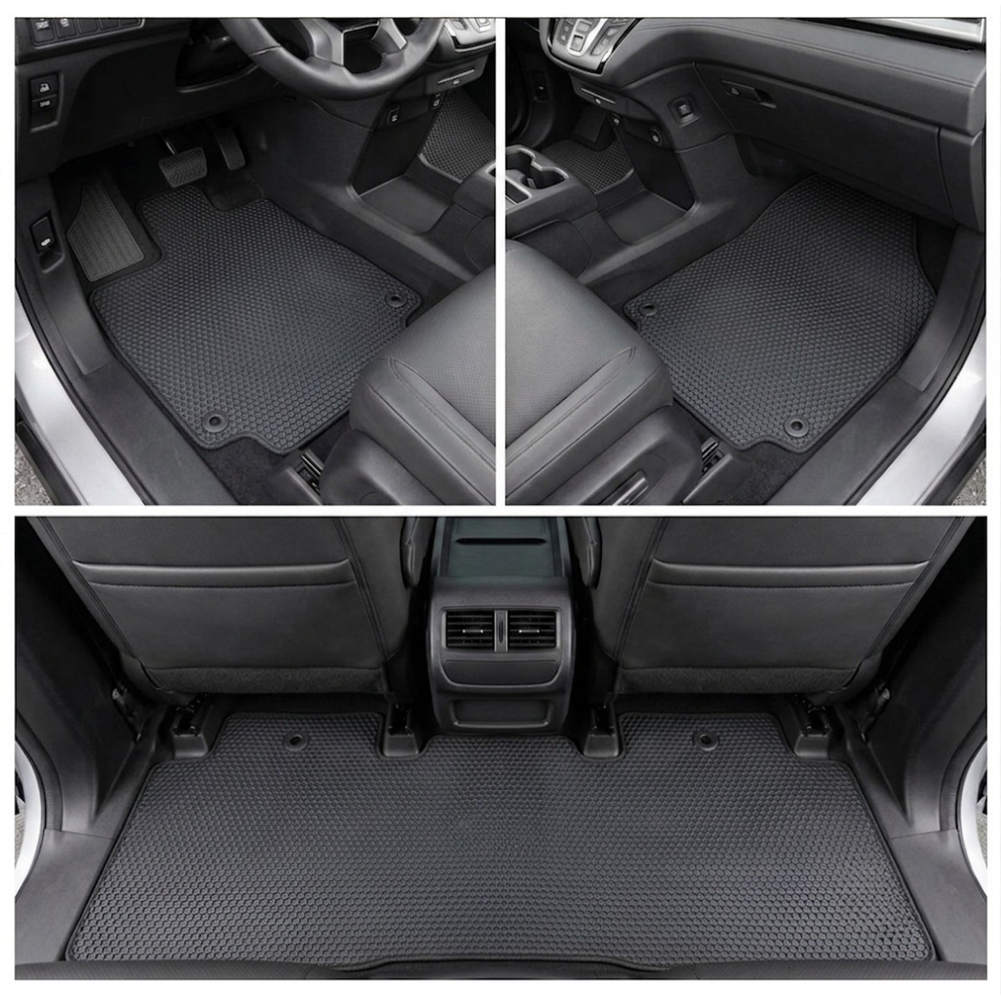 All Weather Honeycomb Floor Mats for 2018 to 2026 Honda Odyssey, Full Set