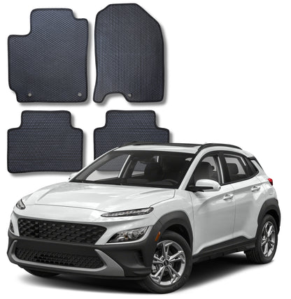 All Weather Honeycomb Floor Mats for 2018 to 2023 Hyundai Kona