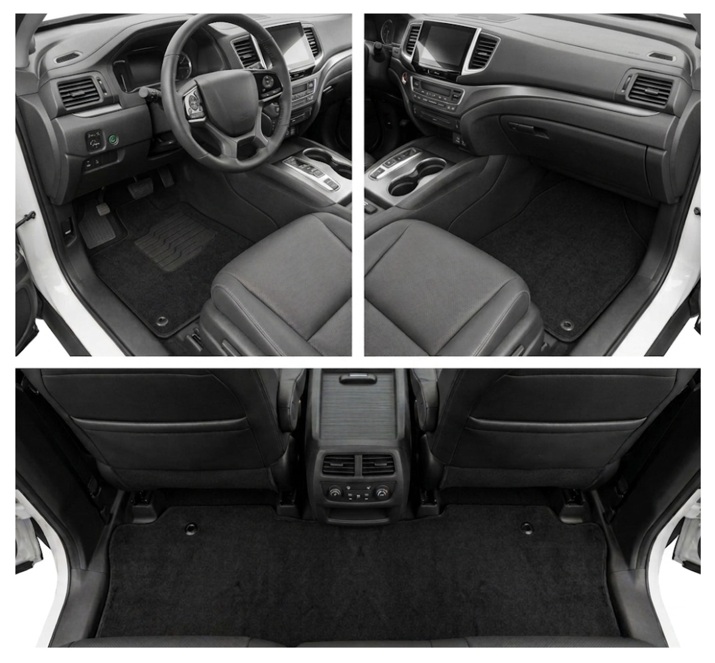 Carpet Floor Mats For 2016 to 2022 Honda Pilot, Front and Rear