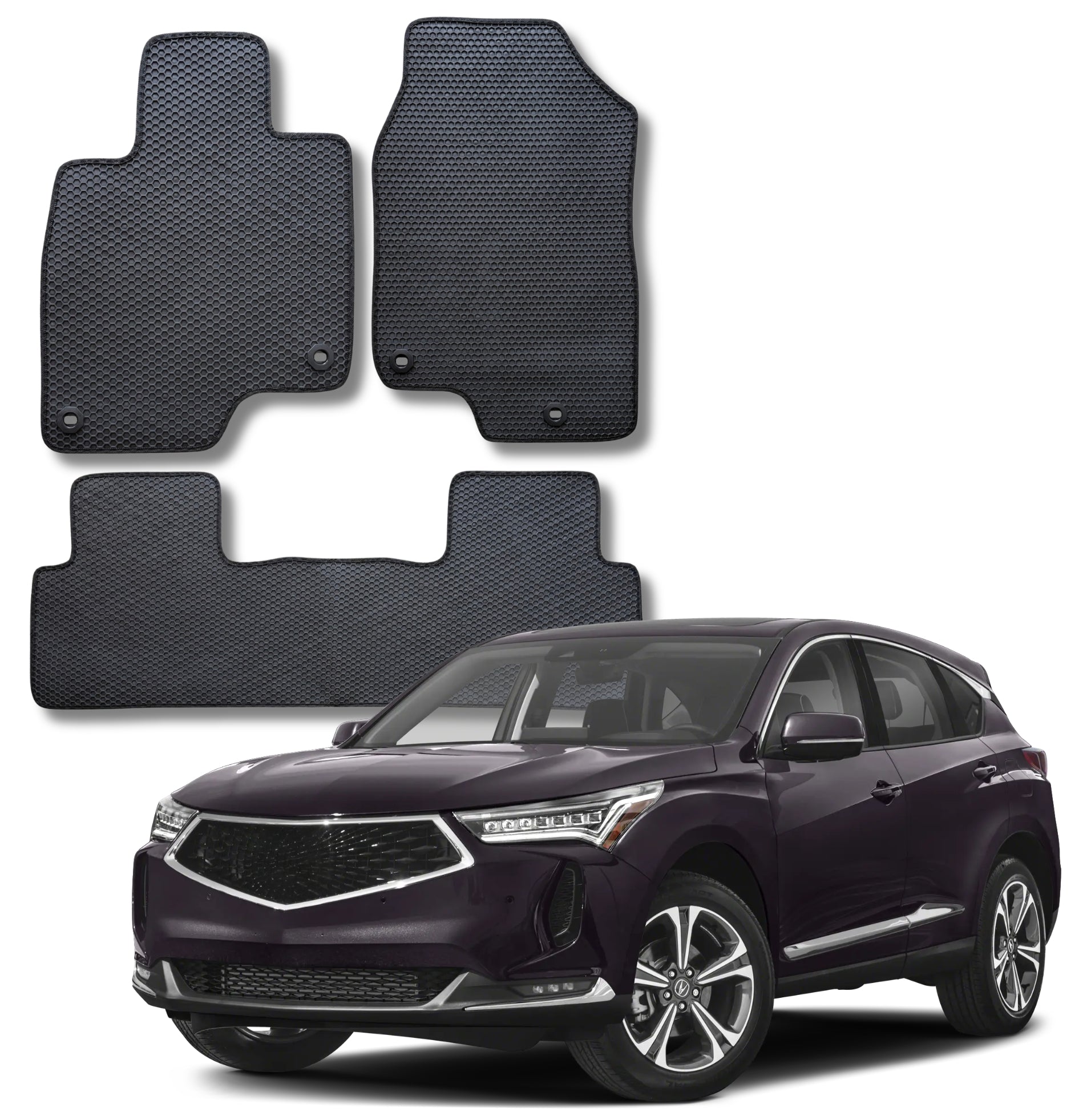 All Weather Honeycomb Floor Mats for 2019 to 2026 Acura RDX, Front and Rear