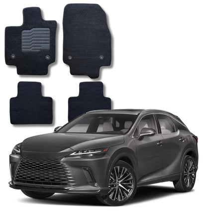 Carpet Floor Mats for 2023 to 2026 Lexus RX350 RX500h (Not for RX450h+ PHEV), Front and Rear, Black