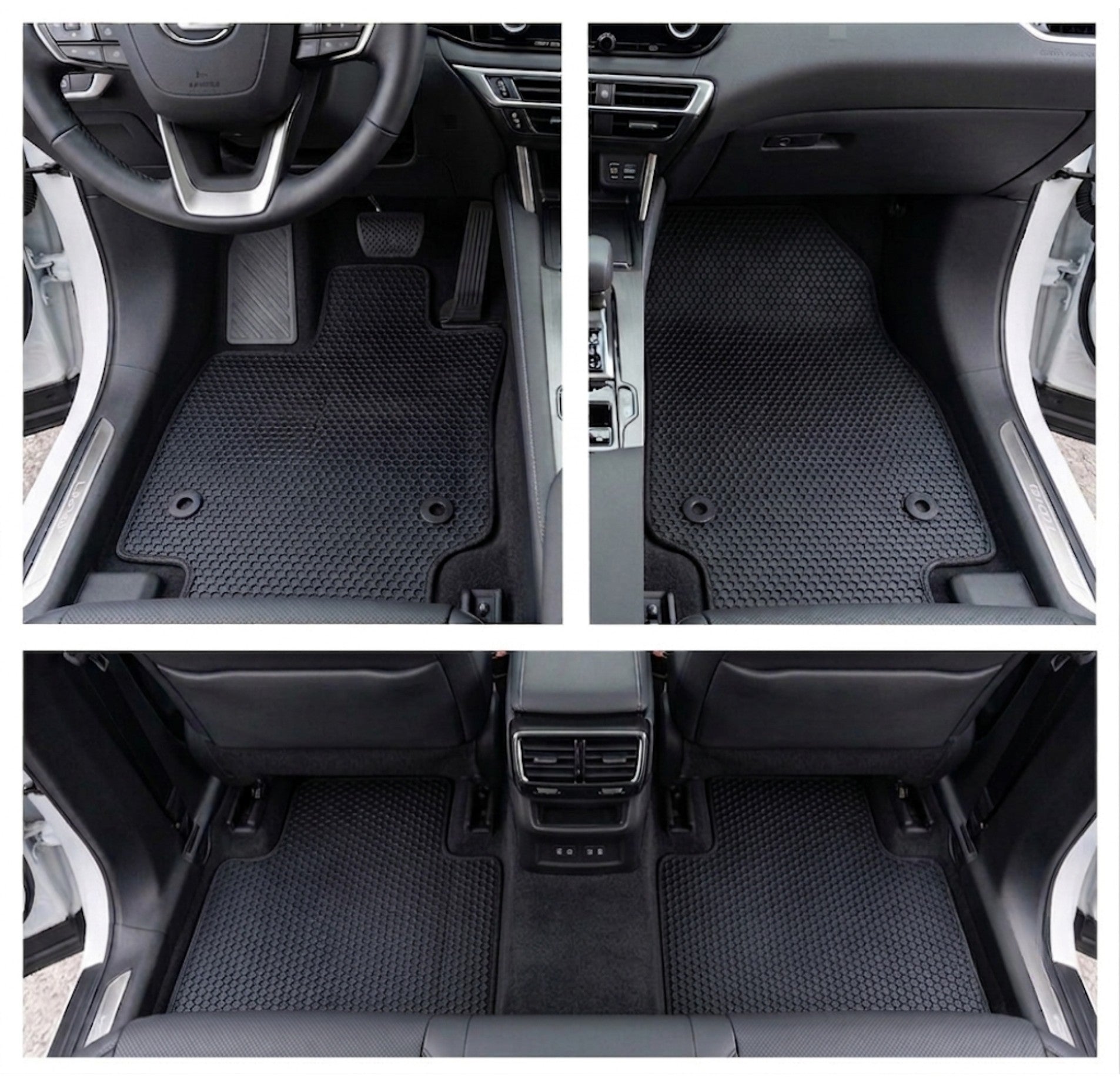 All Weather Honeycomb Floor Mats for 2023 to 2026 Lexus RX350 RX500h (Not for RX450h+ PHEV), Front and Rear