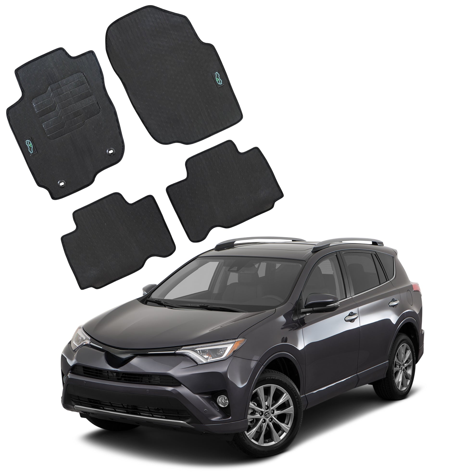 All Weather Floor Mats for 2013 to 2018 Toyota Rav4, Front and Rear