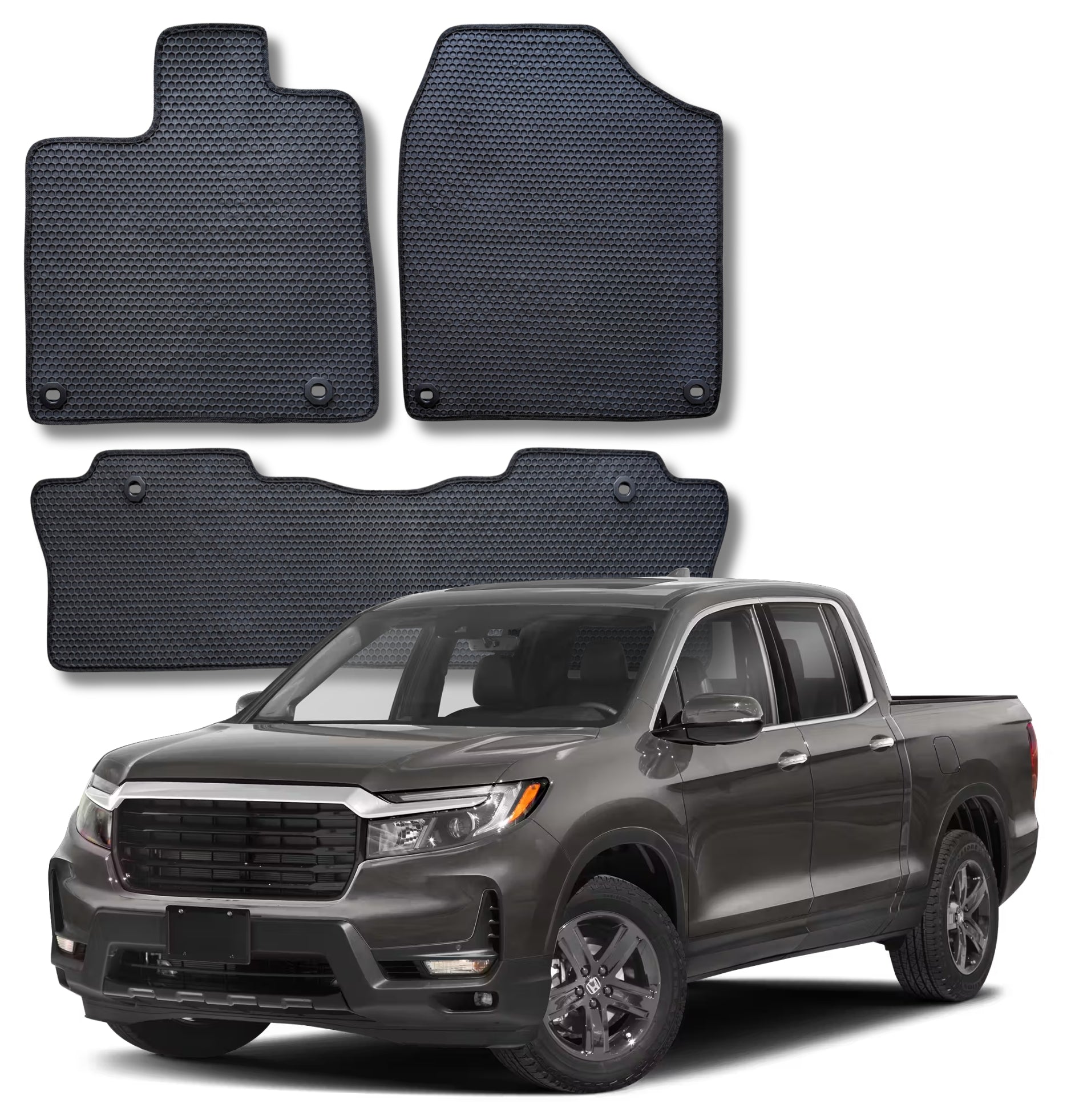 All Weather Honeycomb Floor Mats for 2017 to 2026 Honda Ridgeline, Front and Rear