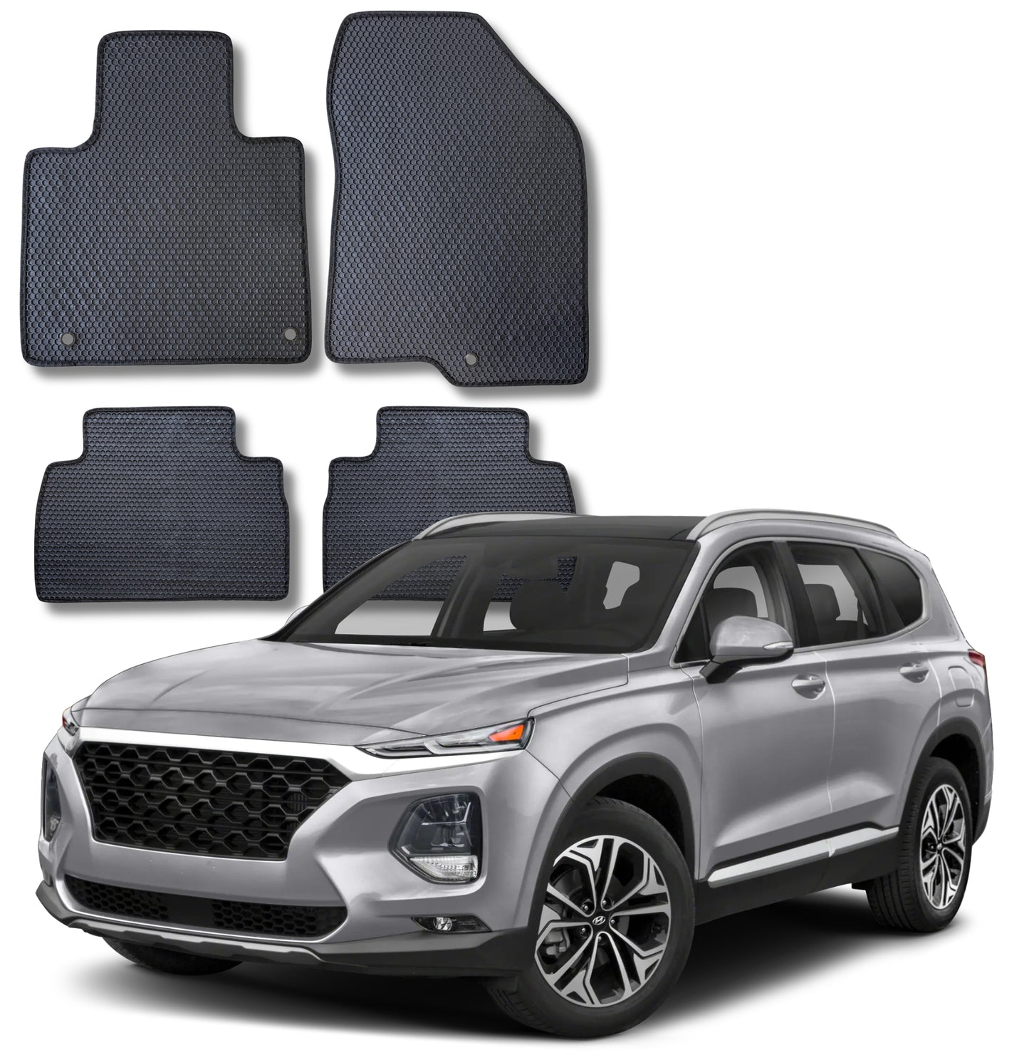 All Weather Honeycomb Floor Mats for 2019 2020 Hyundai Santa Fe