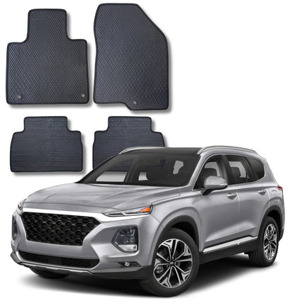 All Weather Honeycomb Floor Mats for 2019 2020 Hyundai Santa Fe