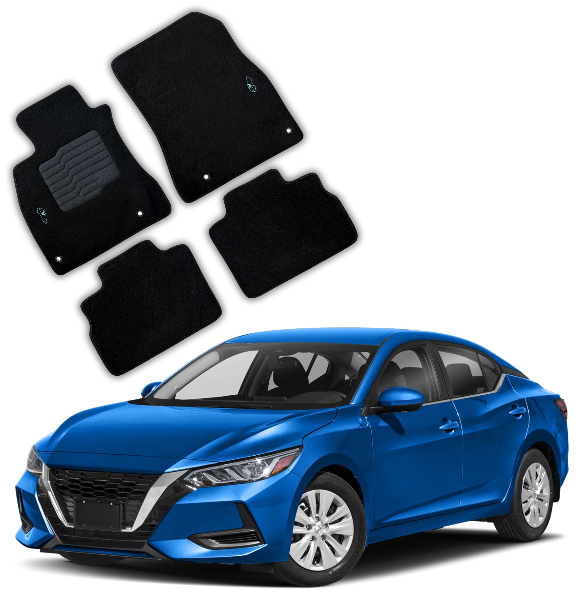 Carpet Floor Mats For 2020 to 2026 Nissan Sentra, Front and Rear