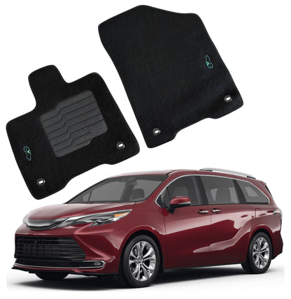 Carpet Floor Mats for 2021 to 2025 Toyota Sienna, Driver and Passenger Only