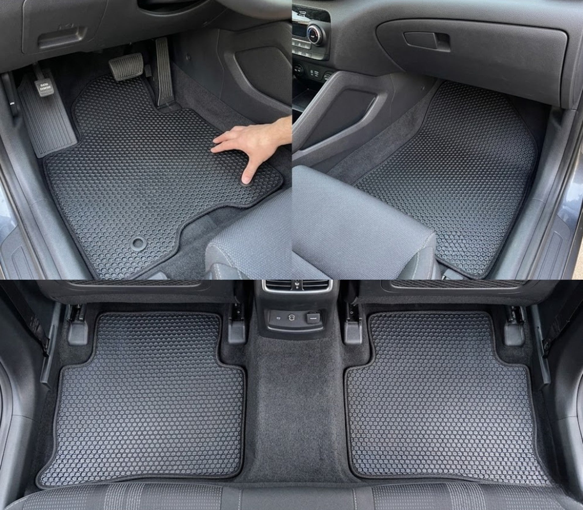 All Weather Honeycomb Floor Mats for 2017 to 2022 Kia Sportage / 2019 to 2021 Hyundai Tucson