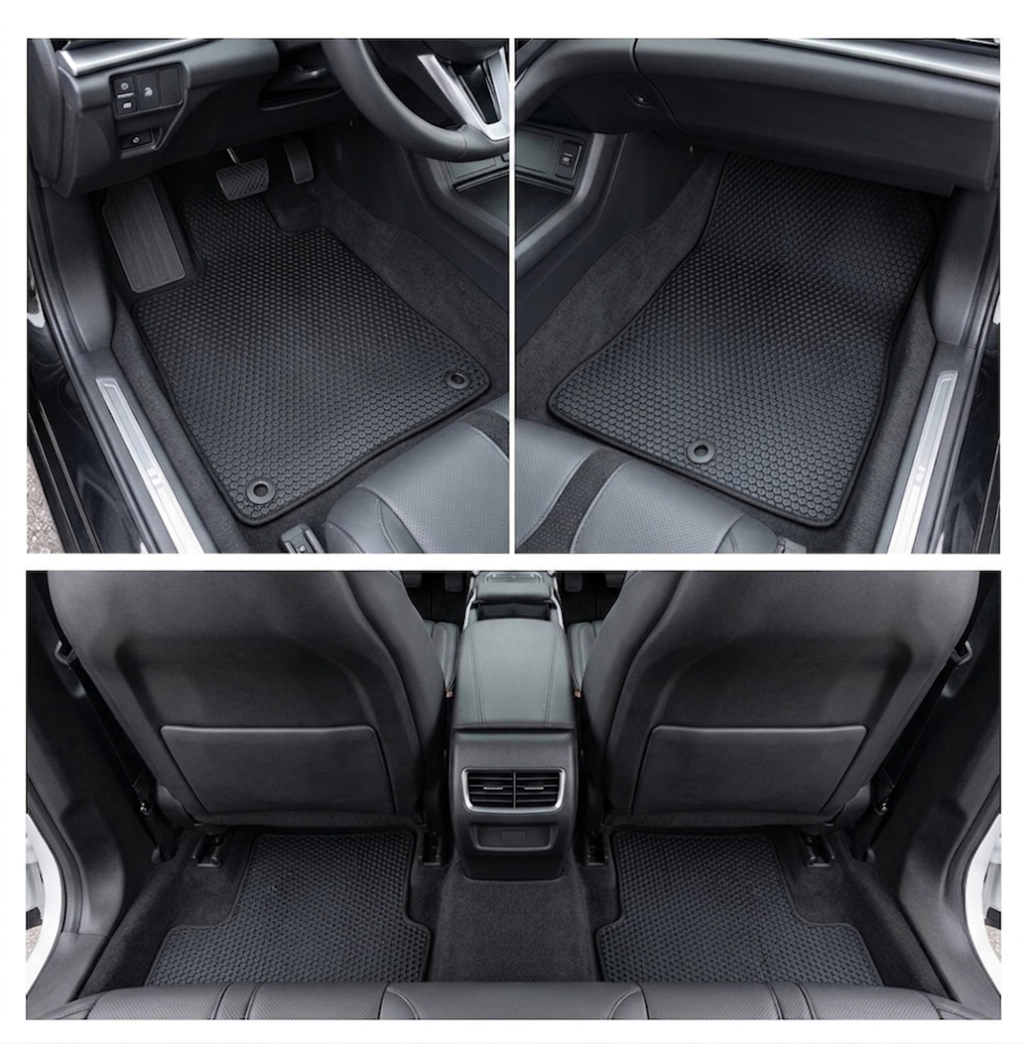All Weather Honeycomb Floor Mats for 2021 to 2025 Acura TLX, Front and Rear, Black