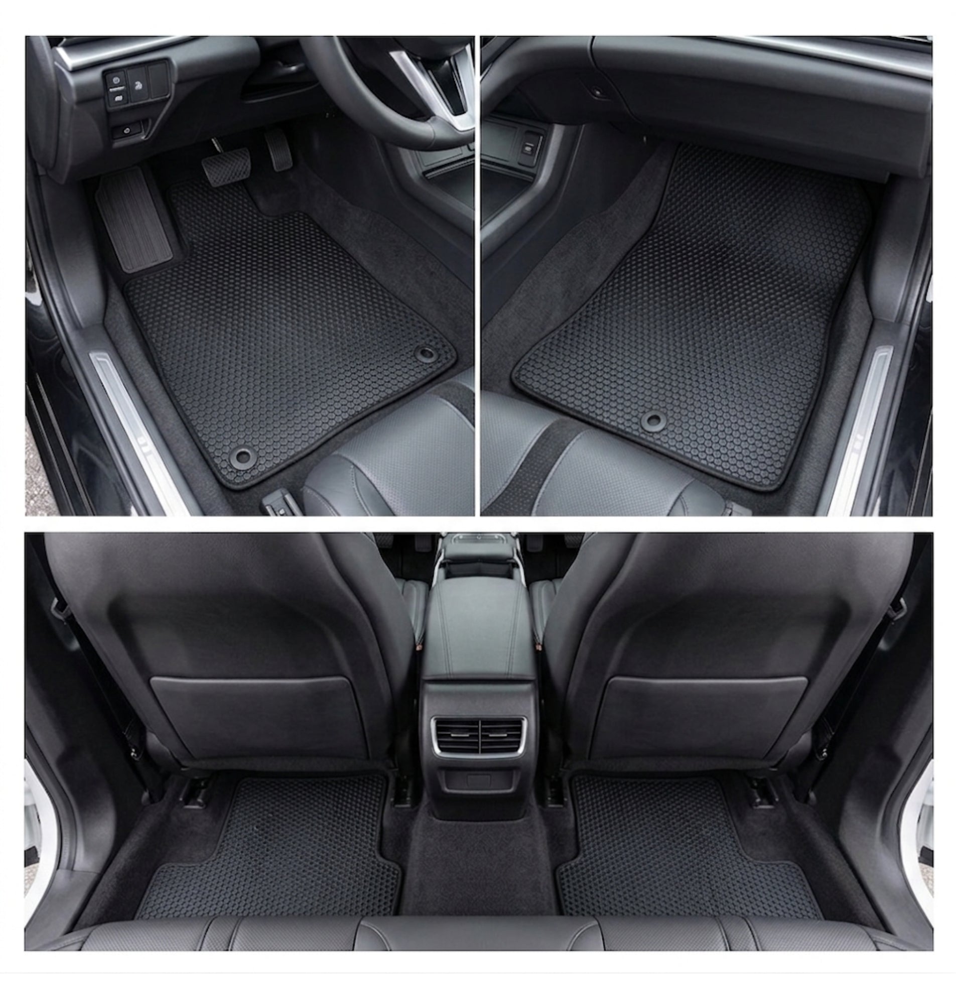 All Weather Honeycomb Floor Mats for 2021 to 2025 Acura TLX, Front and Rear, Black