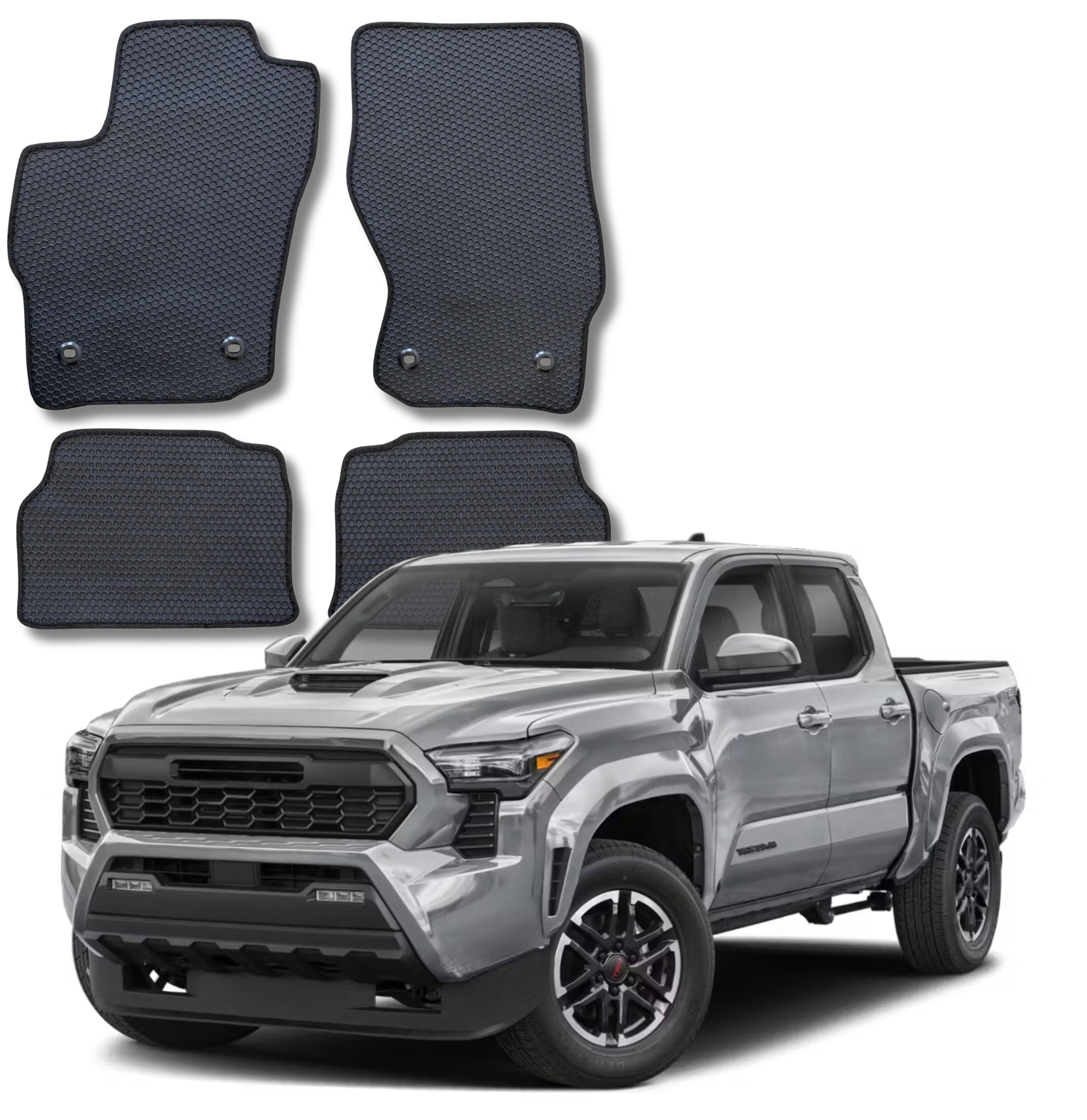 All Weather Honeycomb Floor Mats for 2024 to 2026 Toyota Tacoma, Front and Rear