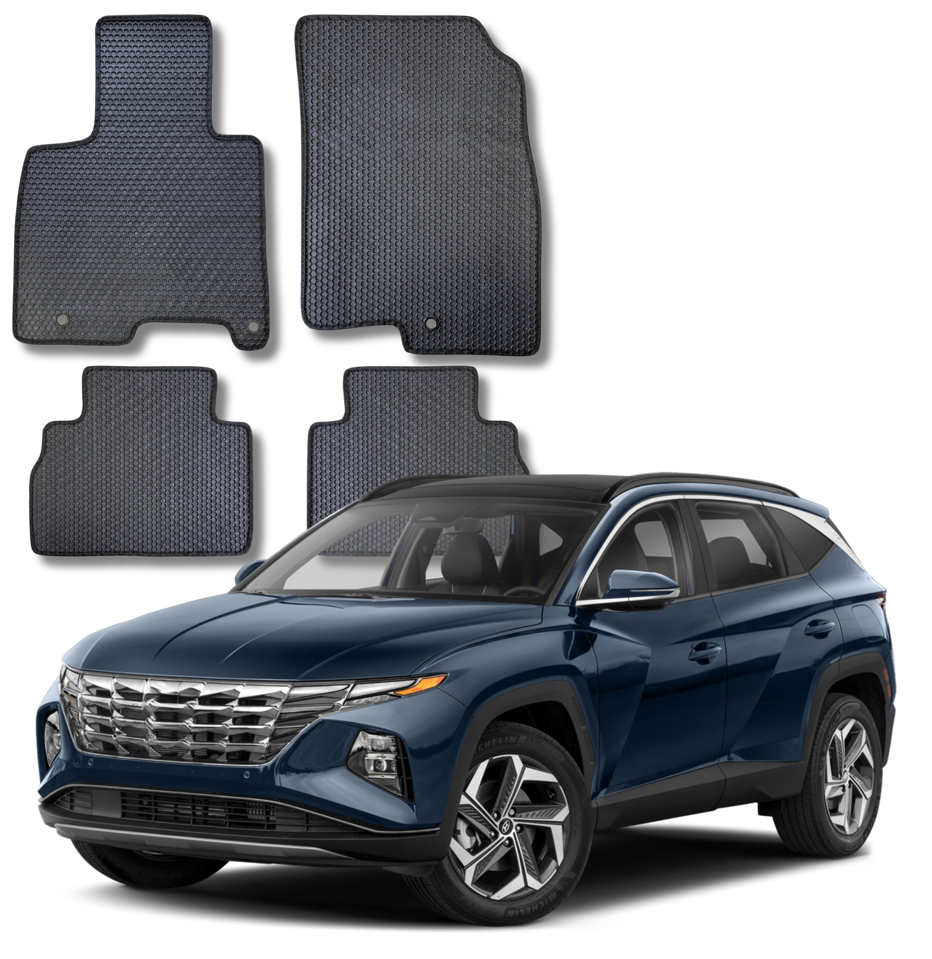 All Weather Honeycomb Floor Mats For 2022 to 2026 Hyundai Tucson