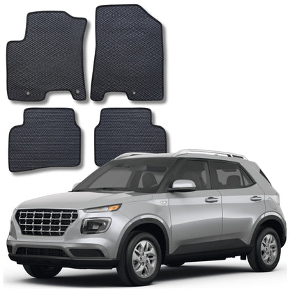 All Weather Honeycomb Floor Mats for 2020 to 2026 Hyundai Venue, Front and Rear