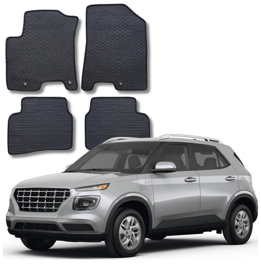 All Weather Honeycomb Floor Mats for 2020 to 2026 Hyundai Venue, Front and Rear