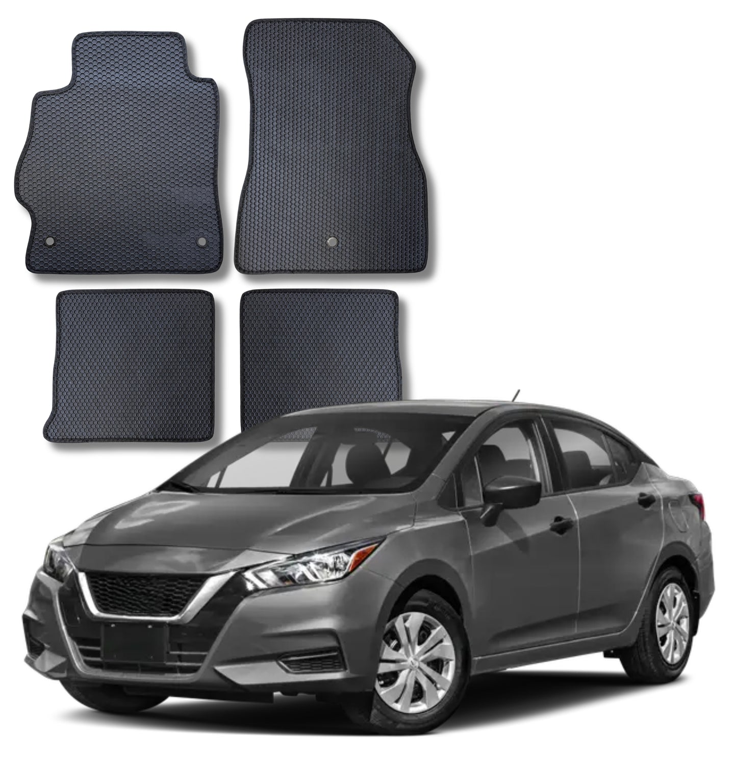 All Weather Honeycomb Floor Mats for 2020 to 2025 Nissan Versa (Not for Versa Note)