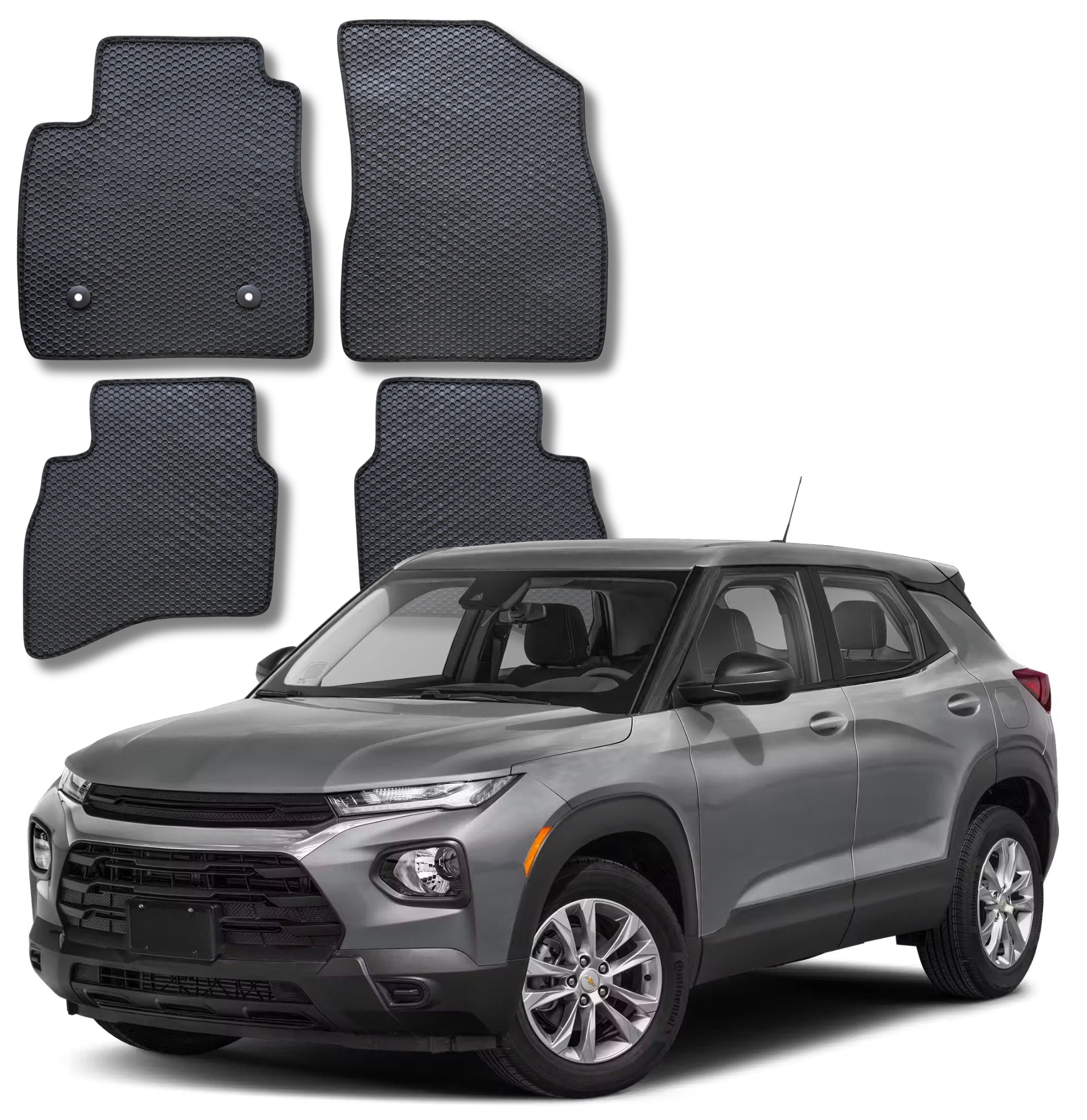 All Weather Honeycomb Floor Mats for 2021 to 2026 Chevrolet Trailblazer AWD, Front and Rear