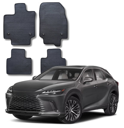 All Weather Honeycomb Floor Mats for 2023 to 2026 Lexus RX350 RX500h (Not for RX450h+ PHEV), Front and Rear
