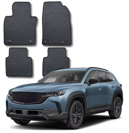 All Weather Honeycomb Floor Mats for 2023 to 2026 Mazda CX-50 (Not Hybrid), Front and Rear, Black