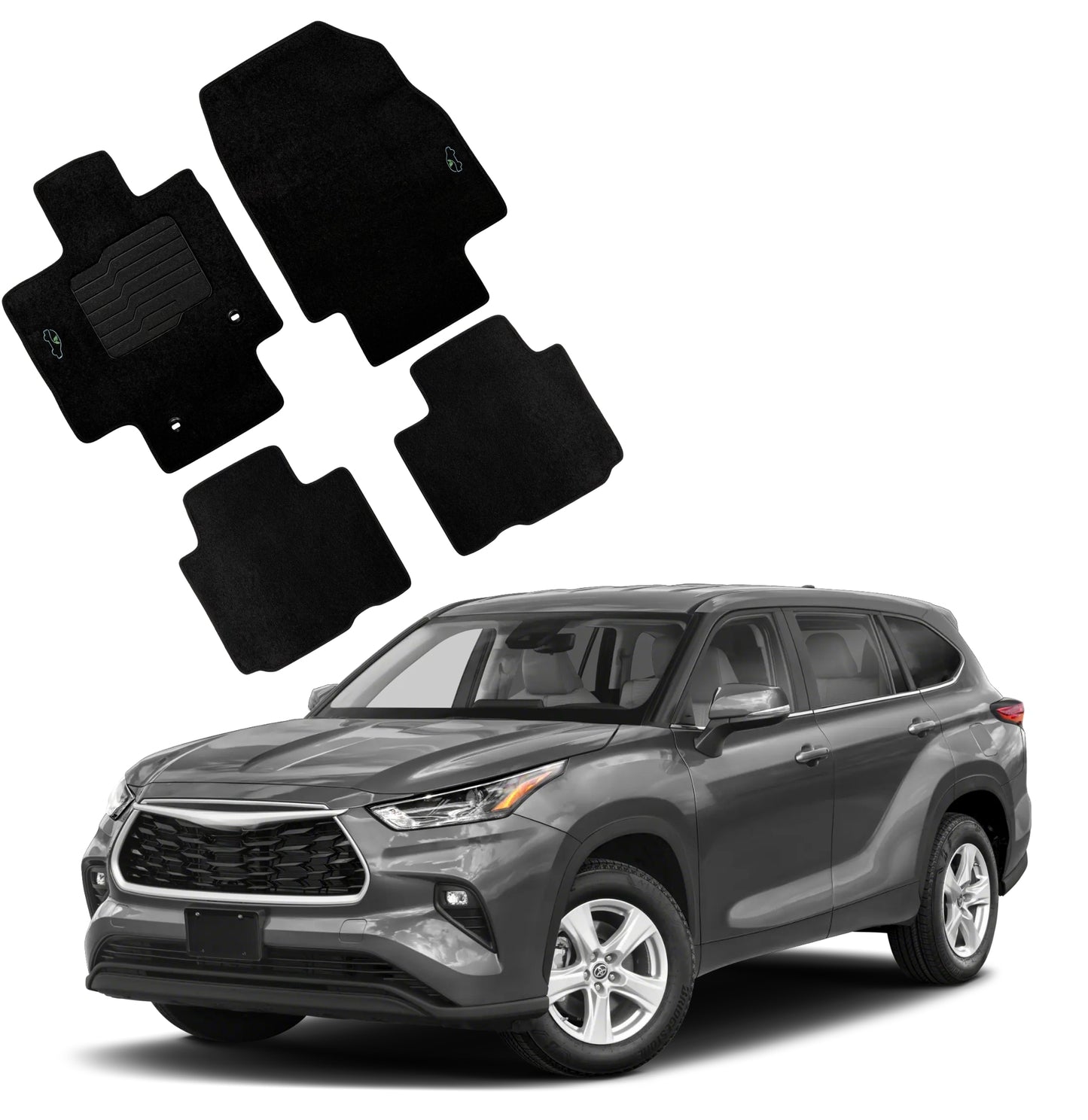 Carpet Floor Mats for 2020 to 2026 Toyota Highlander, Front and Rear