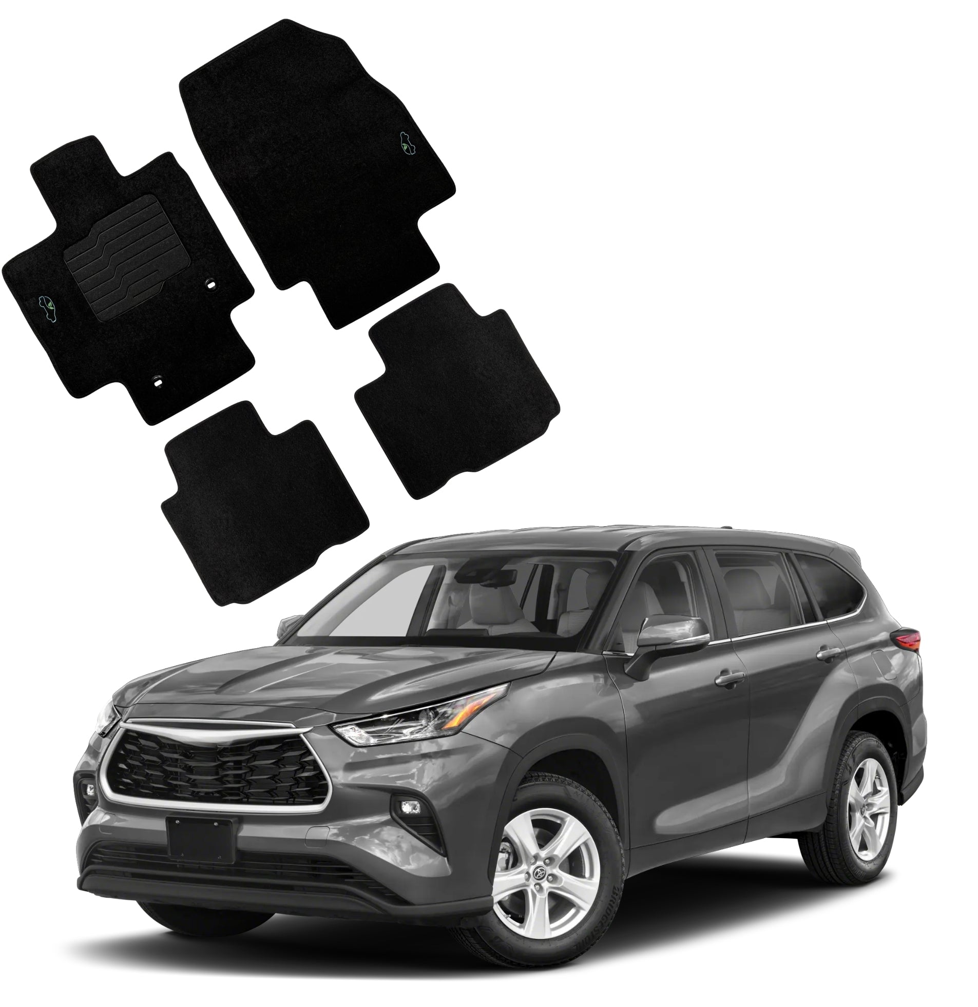 Carpet Floor Mats for 2020 to 2026 Toyota Highlander, Front and Rear