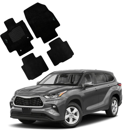 Carpet Floor Mats for 2020 to 2026 Toyota Highlander, Front and Rear