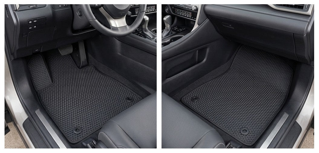 All Weather Honeycomb Floor Mats for 2016-2022 Lexus RX350 RX450h / 2018-2022 RX350L RX450HL, Front and Rear