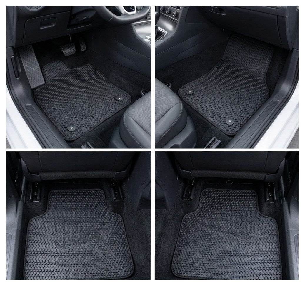 All Weather Honeycomb Floor Mats for 2018 to 2024 Volkswagen Tiguan, front and rear