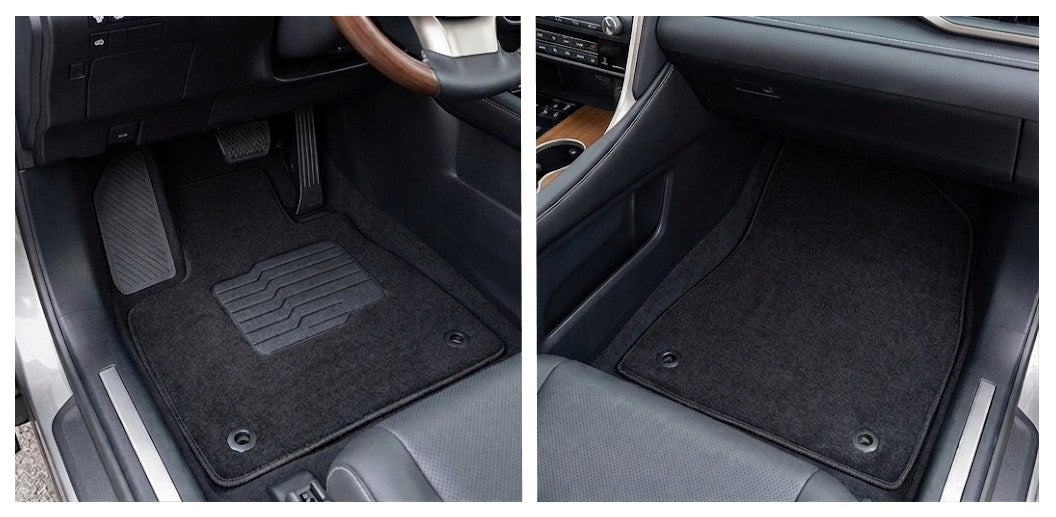 Carpet Floor Mats for 2016-2022 Lexus RX350 RX450h / 2018-2022 RX350L RX450HL, Front and Rear, Black