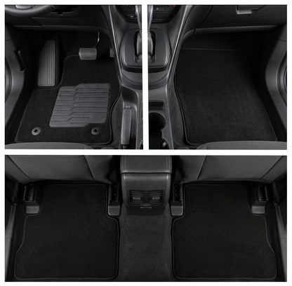 Carpet Floor Mats for 2013 to 2019 Ford Escape, Front and Rear, Black