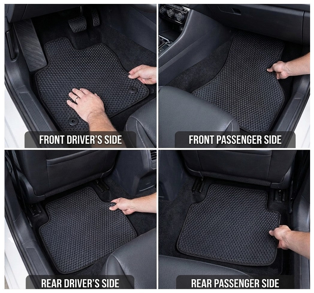 All Weather Honeycomb Floor Mats for 2019 to 2026 Volkswagen Jetta, Front and Rear