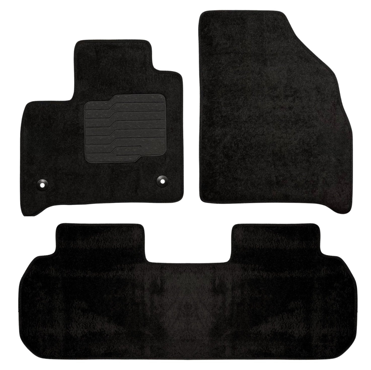 Carpet Floor Mats For 2018 to 2024 Chevrolet Traverse, Front and Rear, Black